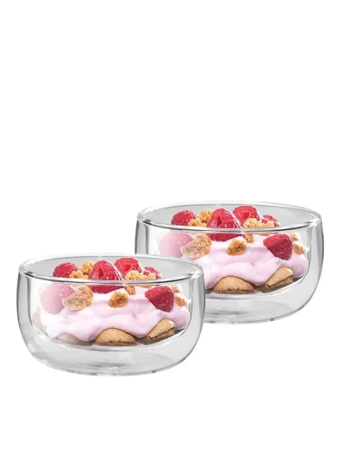 1 تشيس 1CHASE Set of 2 - Double Wall Borosilicate Salad 300ml